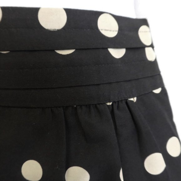 Floreat Skirt SiLK CoTToN Tiered Scalloped Layers Hem Polka Dot Cotton Zip Lined - Picture 5 of 10